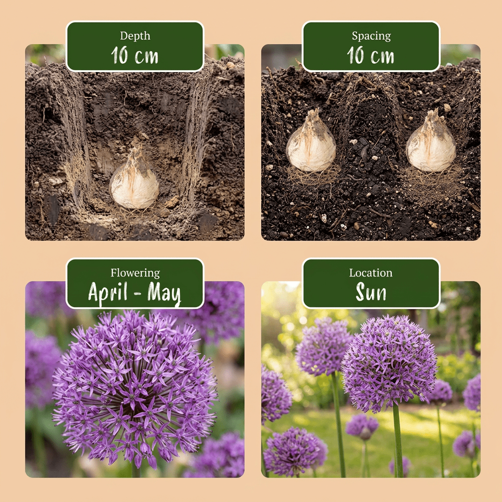 Allium Bulb Garden Mix (Multicoloured ornamental onion mix) — Bulbs, size 10/12 - Verdeia - 10