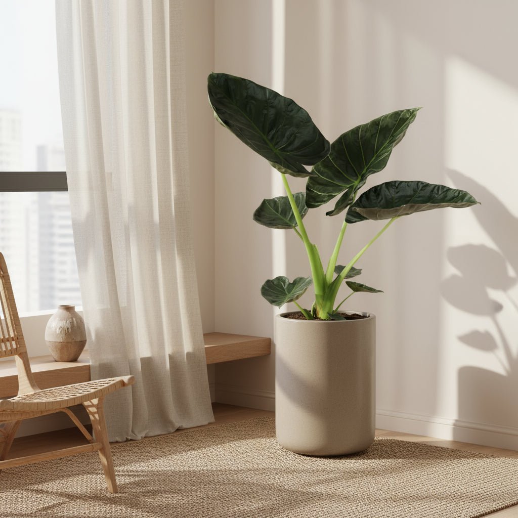 Alocasia ‘Regal Shield’ — Ø21 cm — H90 cm - Verdeia