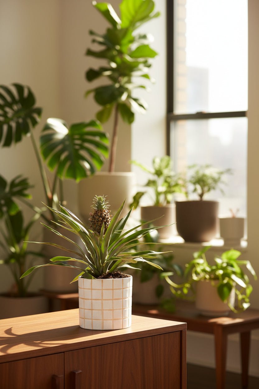 Ananas Rosita — Ananas ozdobny — Ø12 x H35 cm — Gotowy do ustawienia — Biała ceramika - Verdeia - 5