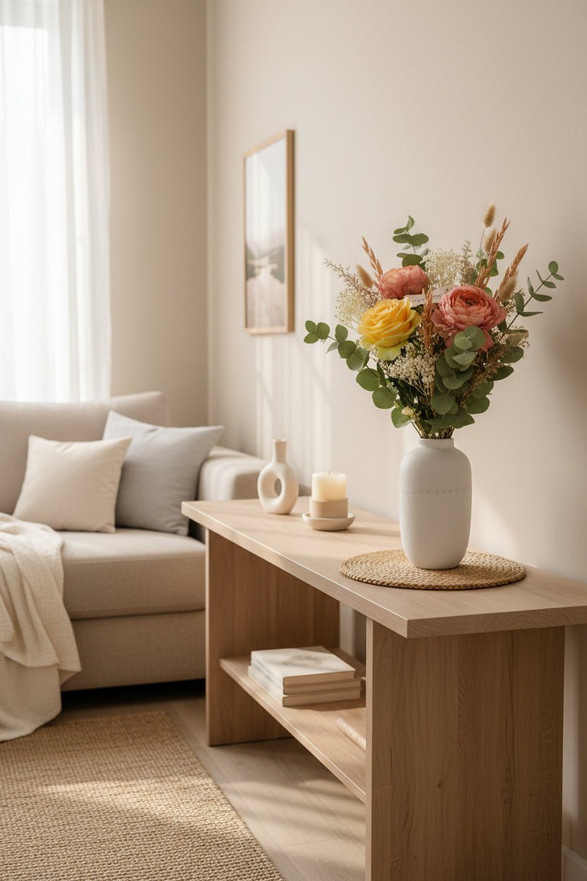 Bouquet mixte séché et soie Palette pastel - H55 cm - Verdeia - 4