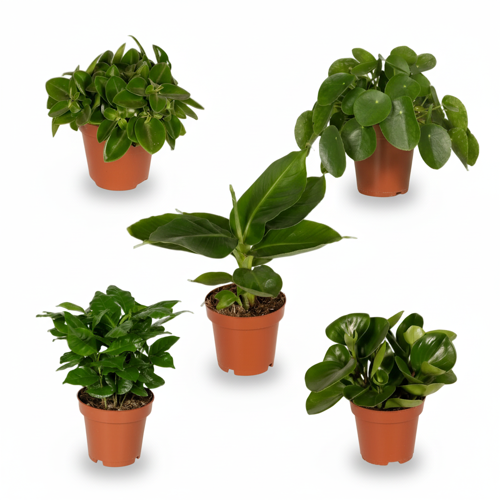 Box překvapení s pokojovými rostlinami – x5 – D12 x H25 cm - Verdeia - 1