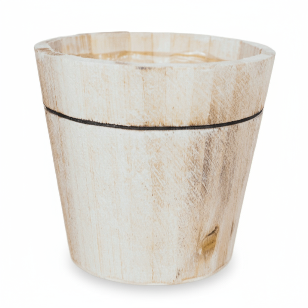 Natural wood decorative pot - Verdeia - 1