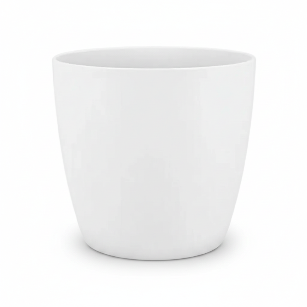 Maceta cubierta Elho Brussels Round blanco - Verdeia - 1