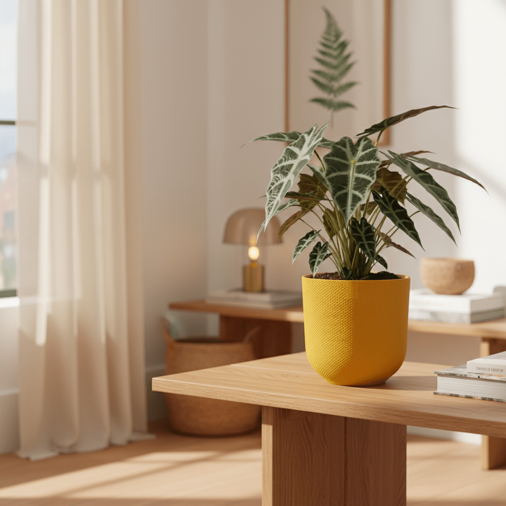 Maceta - macetero Elho Jazz Redondo amarillo ámbar - Verdeia - 3