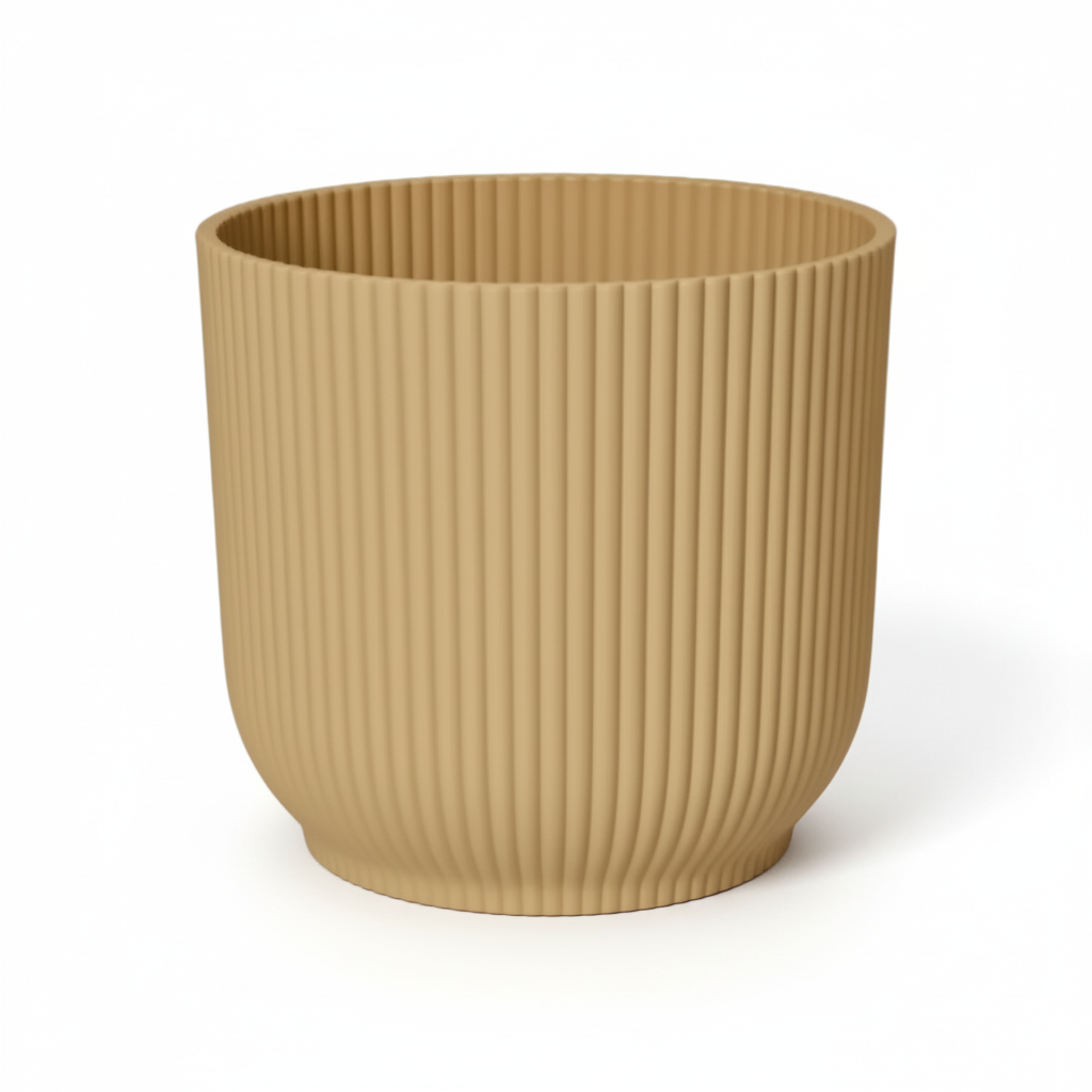 Maceta - macetero Elho Vibes Fold amarillo arena - Verdeia - 1