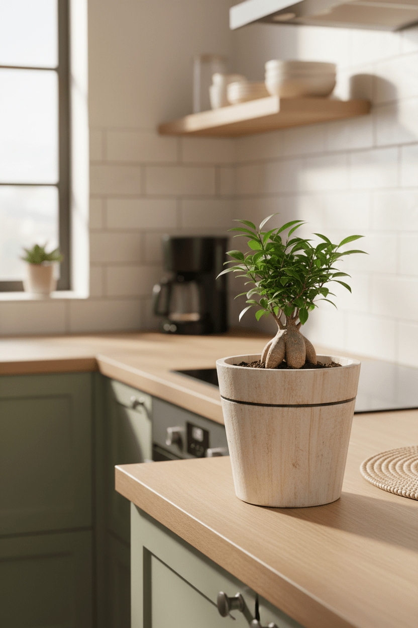 Cache - pot en bois blanchi — Ø14 cm - Verdeia - 5