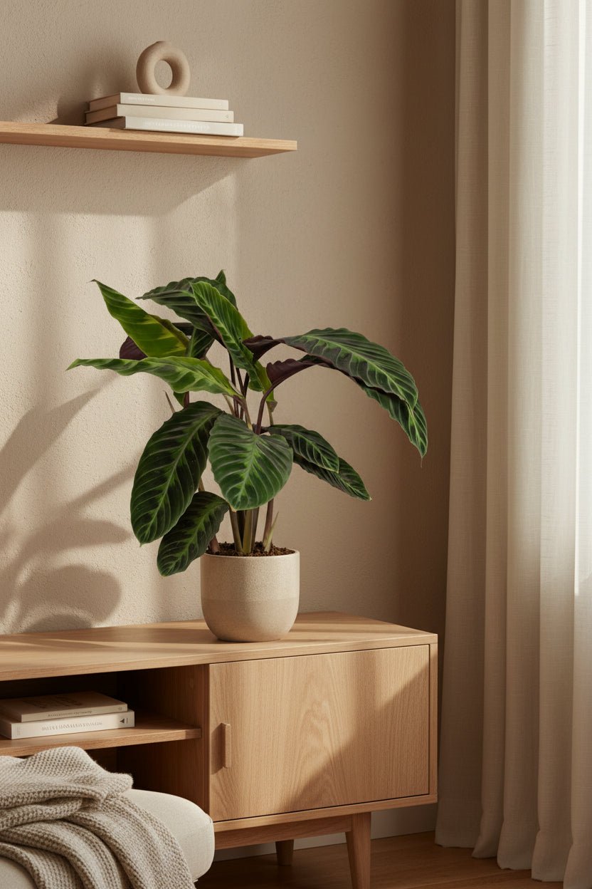 Calathea Warscewiczii — Fløjlsagtig påfugleplante — Ø19 cm — H70 cm - Verdeia - 3