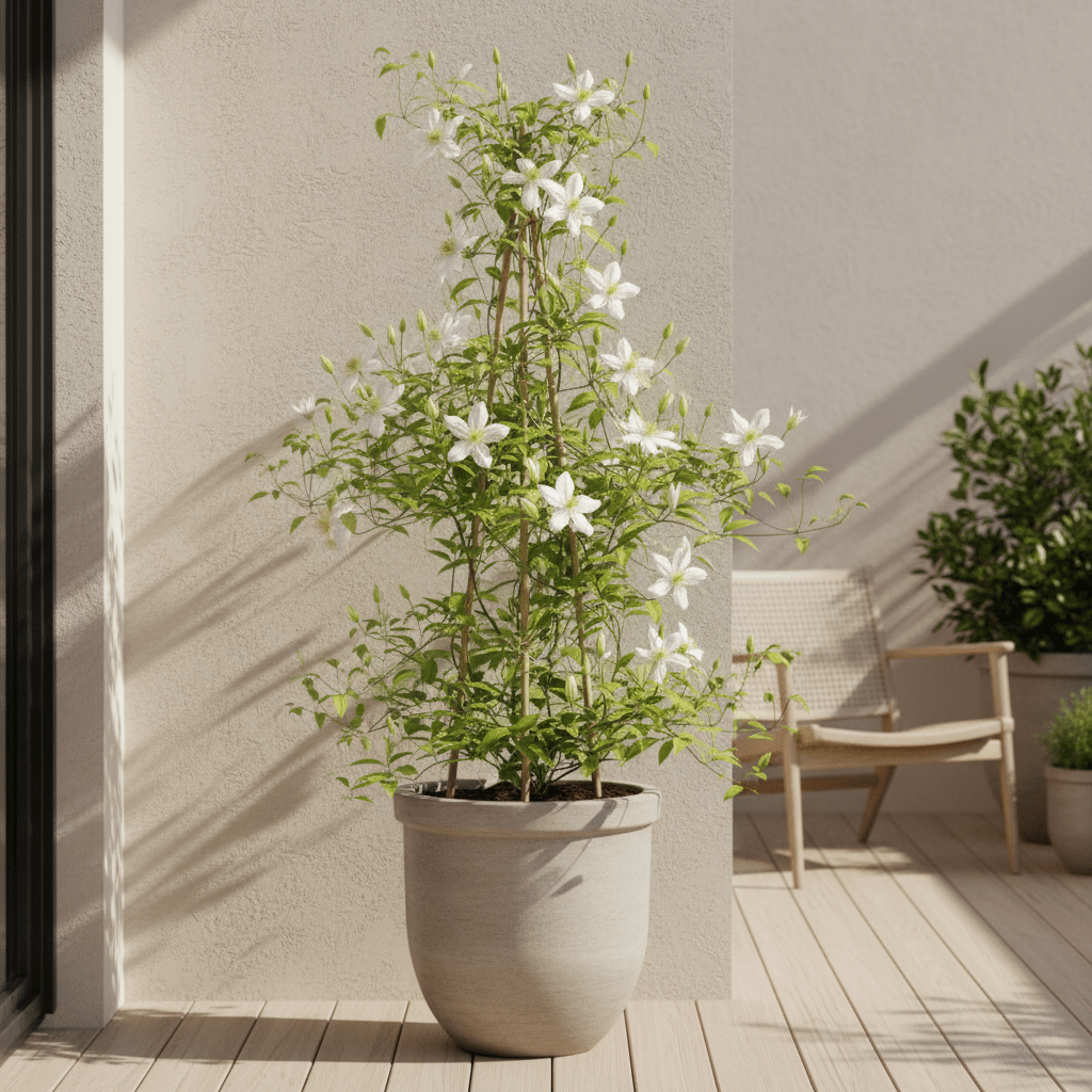 Clematis montana ‘Grandiflora’ – Spring white clematis – D15 x H65 cm - Verdeia - 3