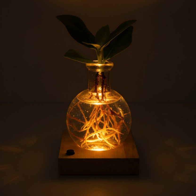 Clusia en frasco Samoa con LED — Planta hidropónica luminosa — Ø5 cm — H10 cm - Verdeia - 2