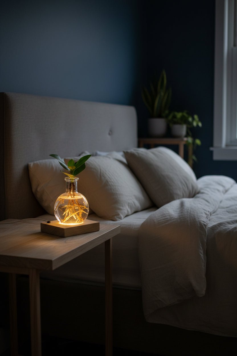 Clusia en frasco Samoa con LED — Planta hidropónica luminosa — Ø5 cm — H10 cm - Verdeia - 3