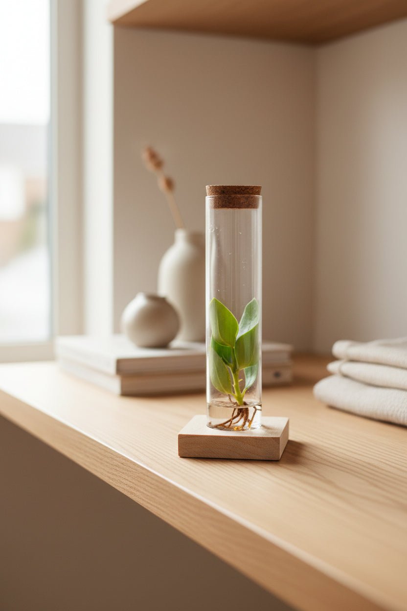 Clusia en tub de vidre amb LED — Ø5 cm — A10 cm - Verdeia - 4