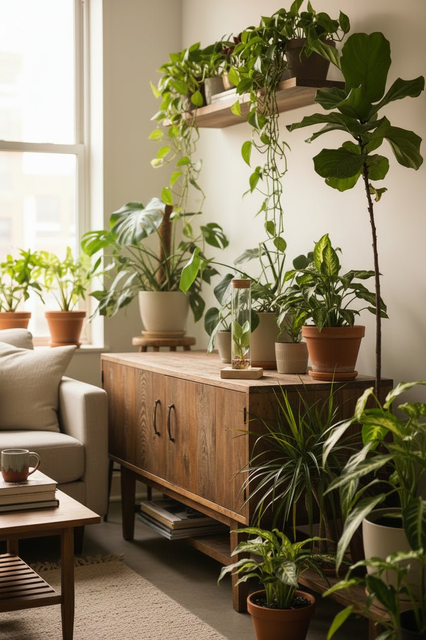 Clusia en tub de vidre amb LED — Ø5 cm — A10 cm - Verdeia - 5