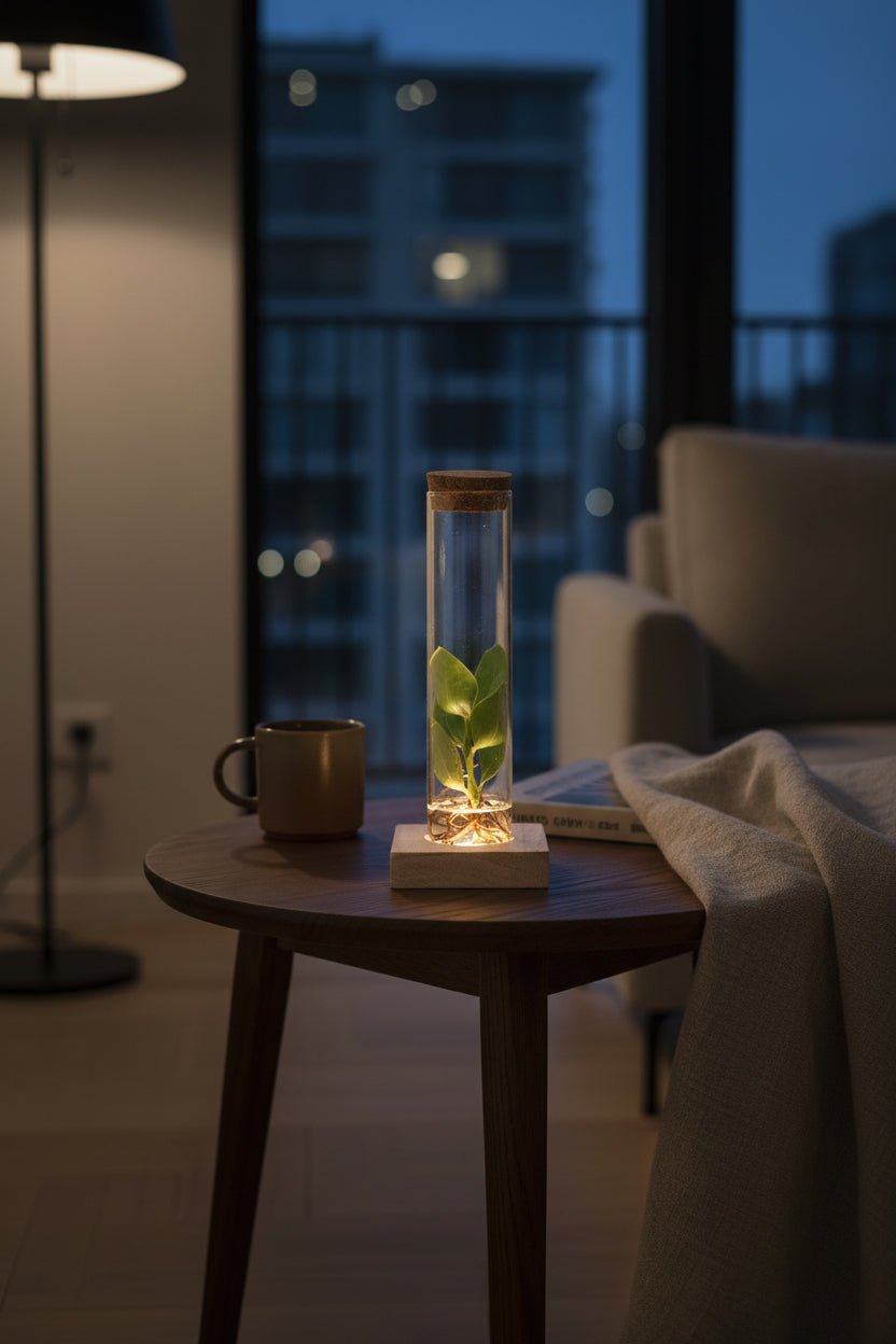 Clusia en tub de vidre amb LED — Ø5 cm — A10 cm - Verdeia - 3