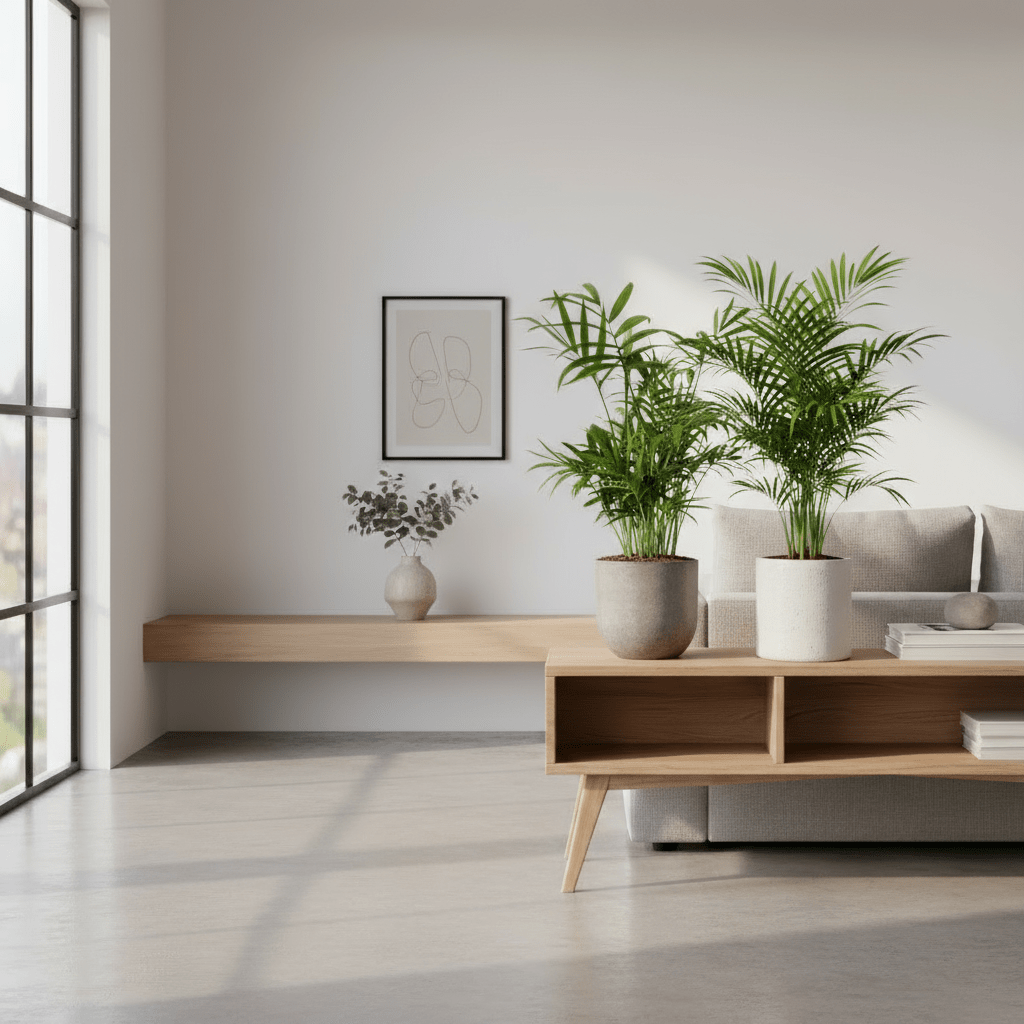 Dúo Dypsis lutescens y Chamaedorea elegans 12 x 40 cm - Verdeia - 3