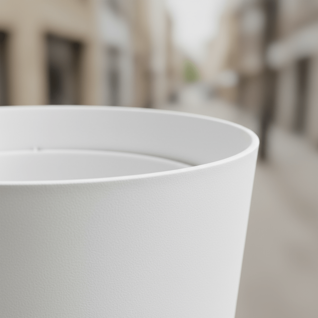 ELHO Greenville Round – Cache - pot blanc mat avec réservoir - Verdeia
