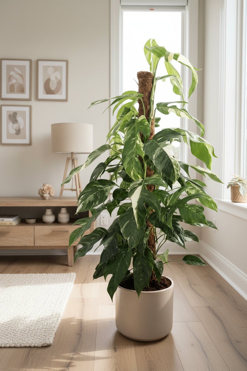 Epipremnum Pinnatum Albo Variegata (Pothos panaché) - H125 cm | Pot Ø24 cm - Verdeia - 4