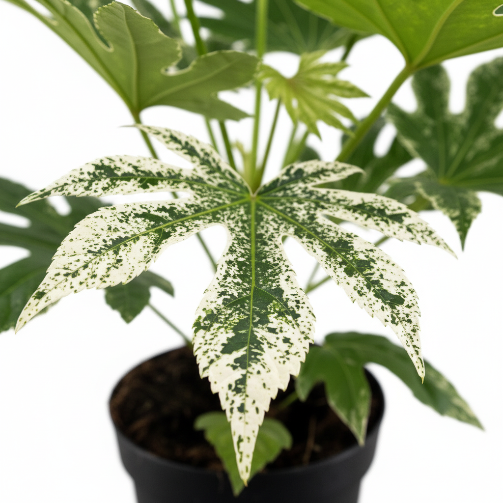 Fatsia Japonica Telaraña — Aralia del Japón panaché — Ø17 cm — H50 cm - Verdeia - 2