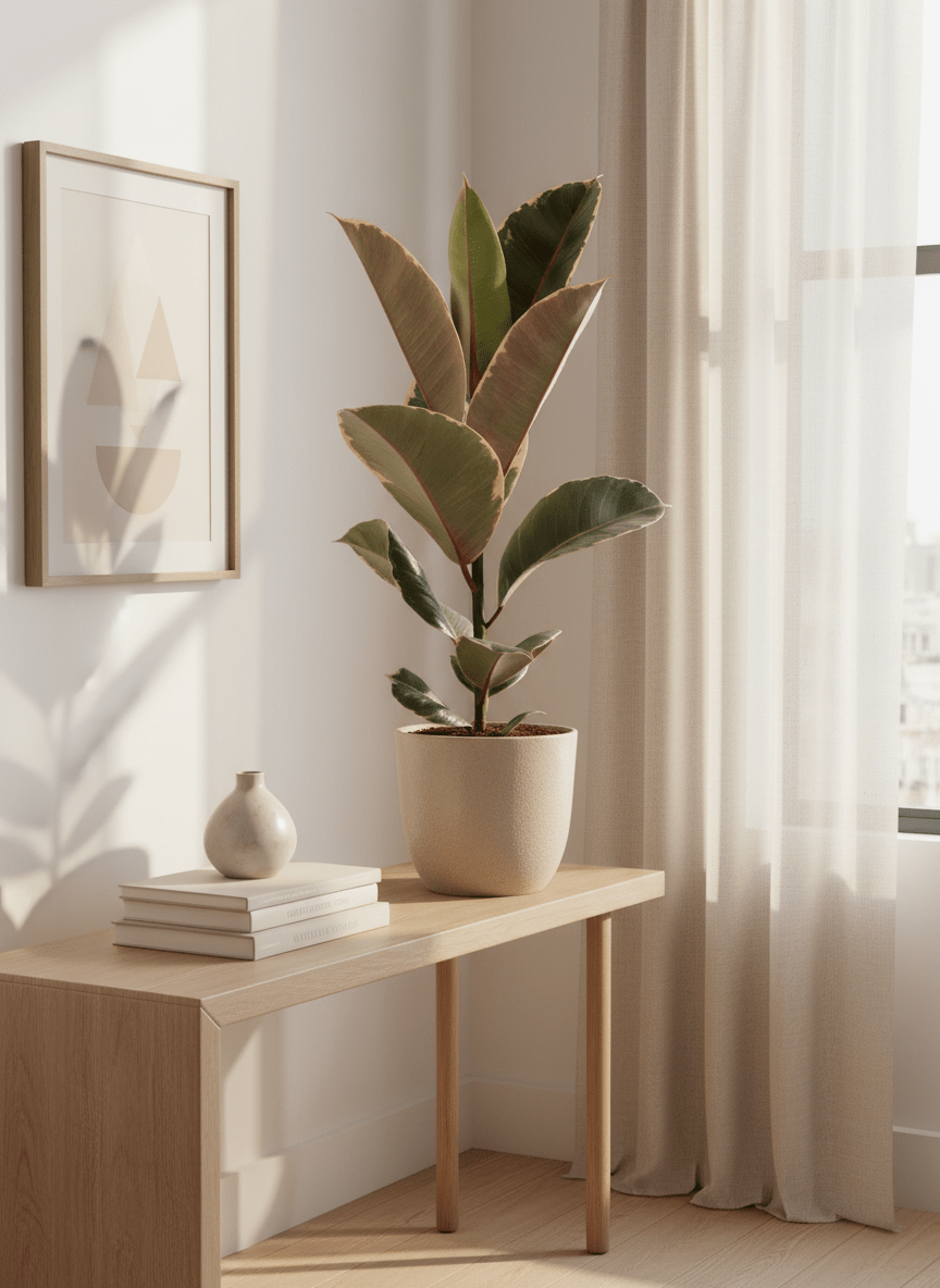 Ficus Elastica Tineke — Fico della gomma variegato - Verdeia - 7