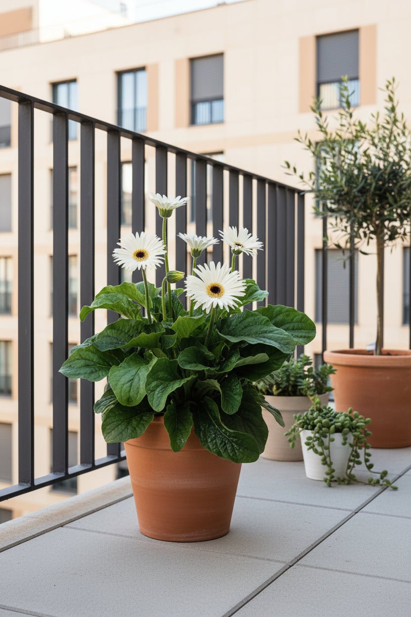 Gerbera Garvinea blanc (trvalá gerbera) - H50 cm | Květináč Ø19 cm - Verdeia - 5