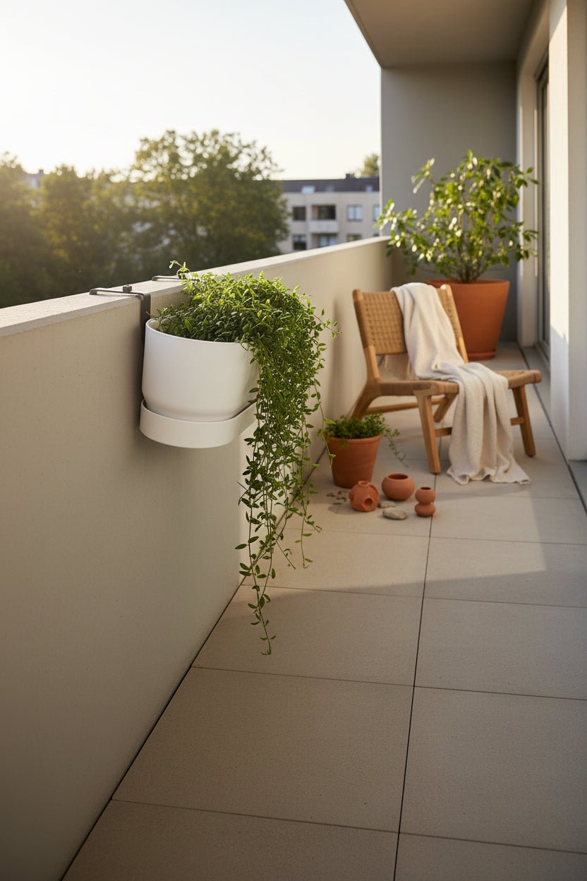 Jardinera Elho Greenville Easy Balcony — Blanca — Ø25 cm - Verdeia - 5