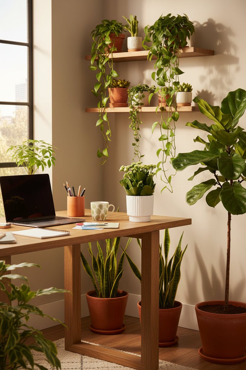 Kalanchoé blanc (Fleur de feu) - H27 cm | Céramique ivoire Ø12 cm - Verdeia - 5