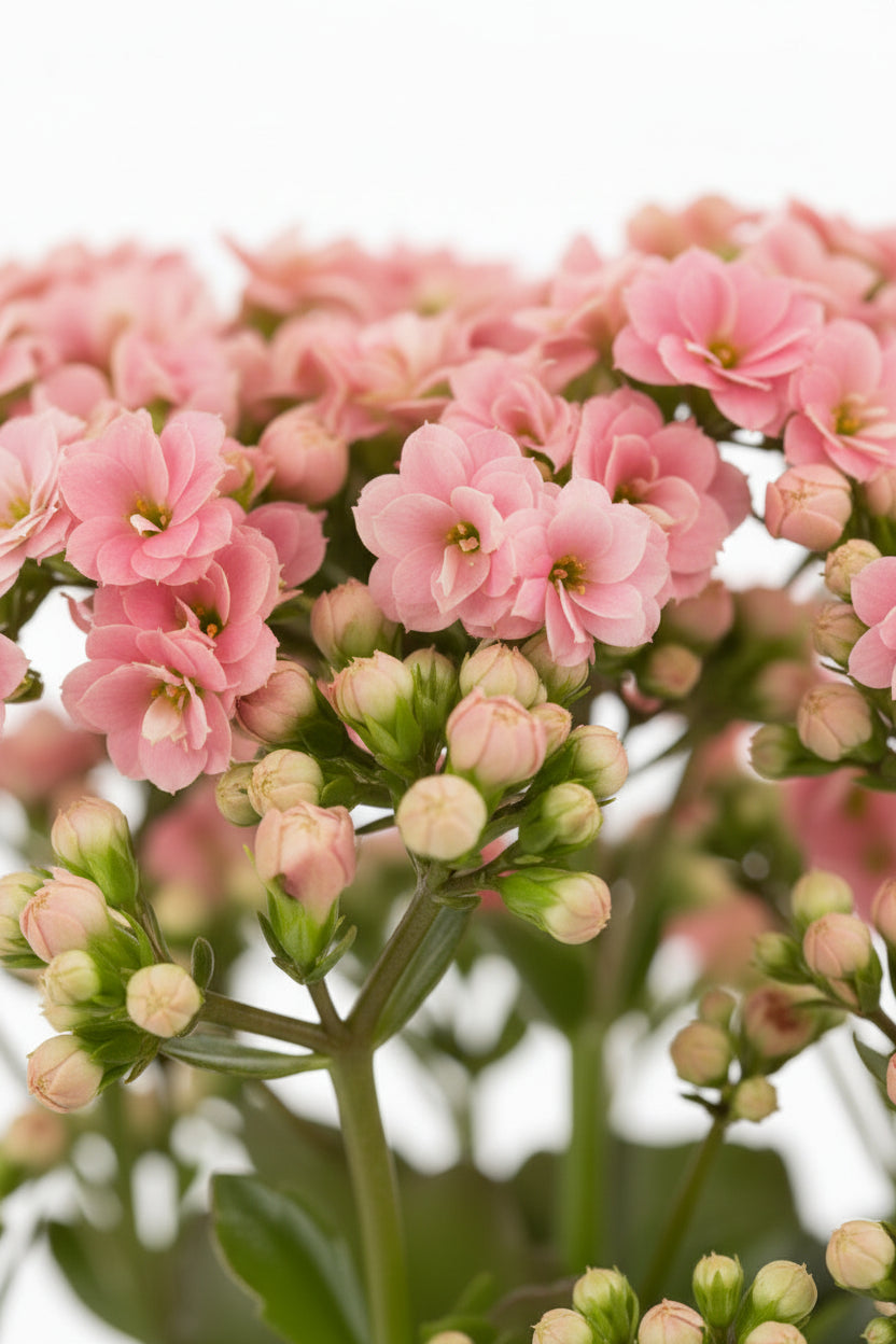 Kalanchoe rosa — Ø12 x H27 cm — Llesta per posar — Ceràmica blanca