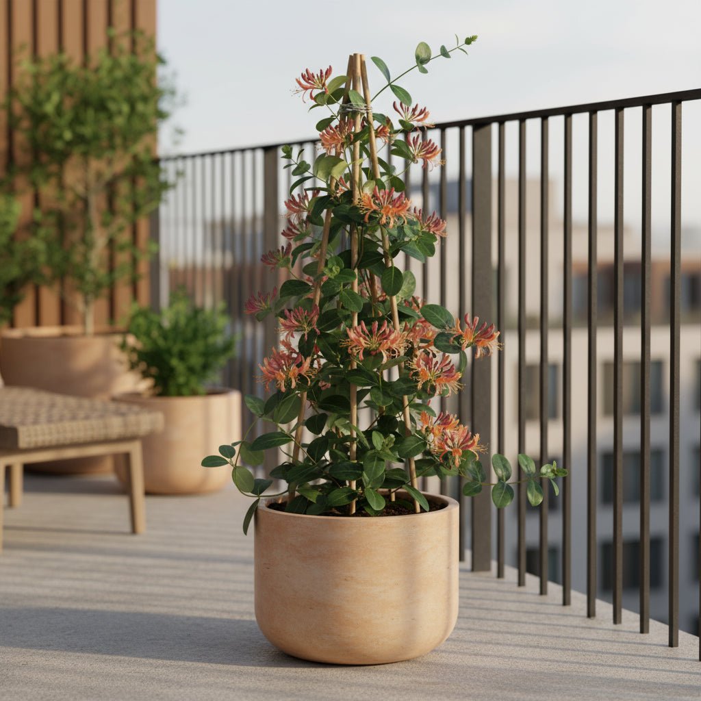 Lonicera henryi – Chèvrefeuille grimpant persistant – D15cm x H65cm - Verdeia