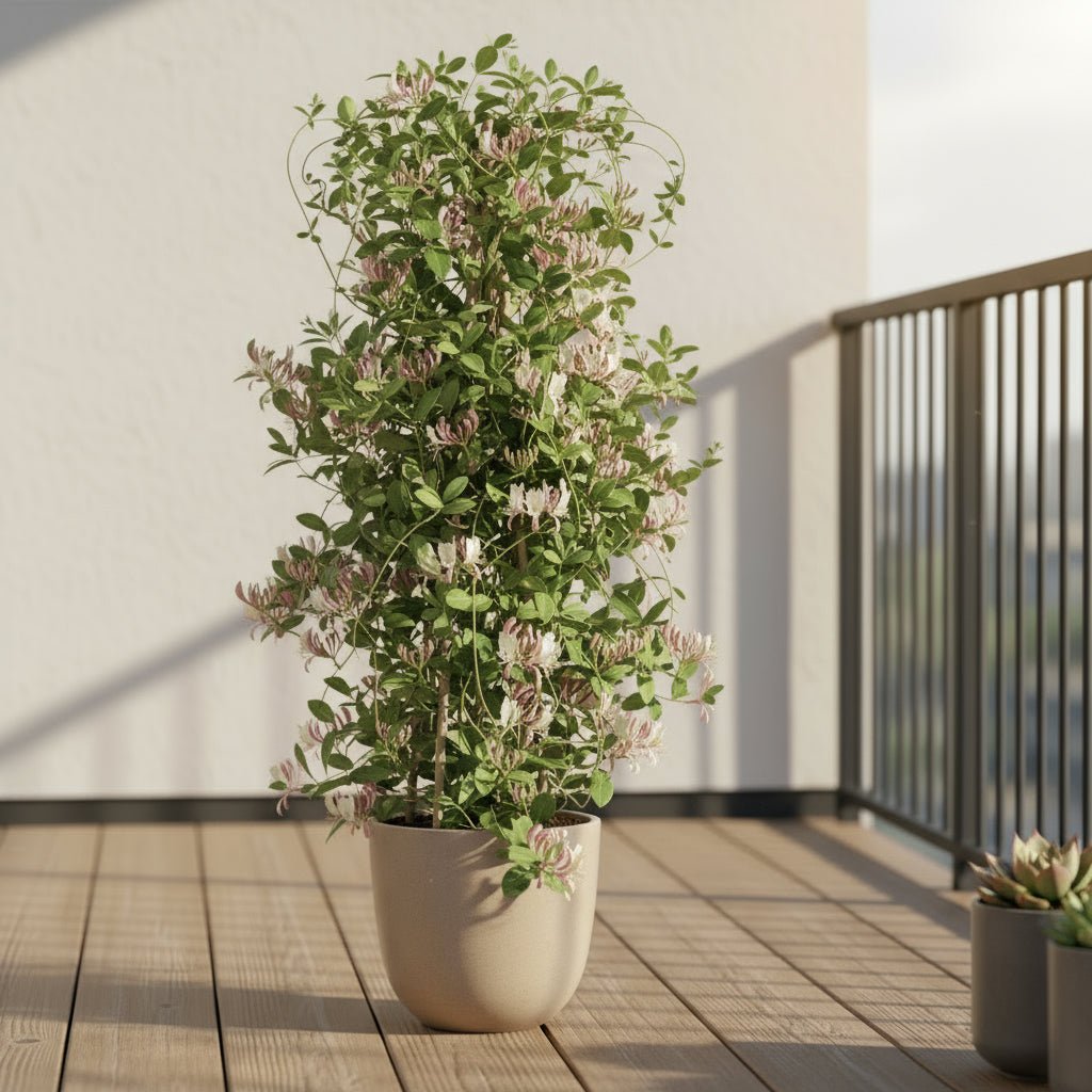 Lonicera periclymenum ‘Serotina’ – Chèvrefeuille grimpant parfumé – D15cm x H65cm - Verdeia