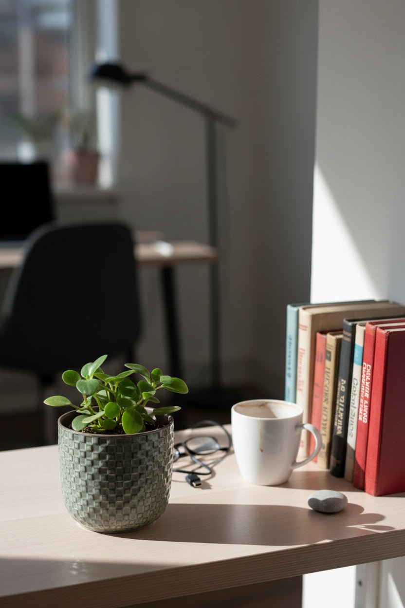 Mini maceta - maceta de cerámica con relieve verde — Ø7 cm - Verdeia - 4