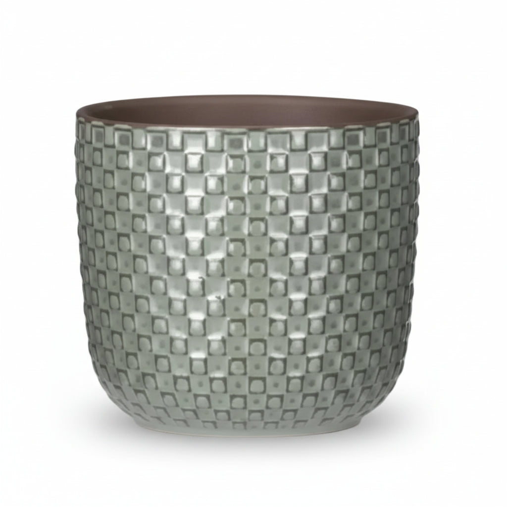 Mini cache - pot céramique relief vert — Ø7 cm - Verdeia - 1