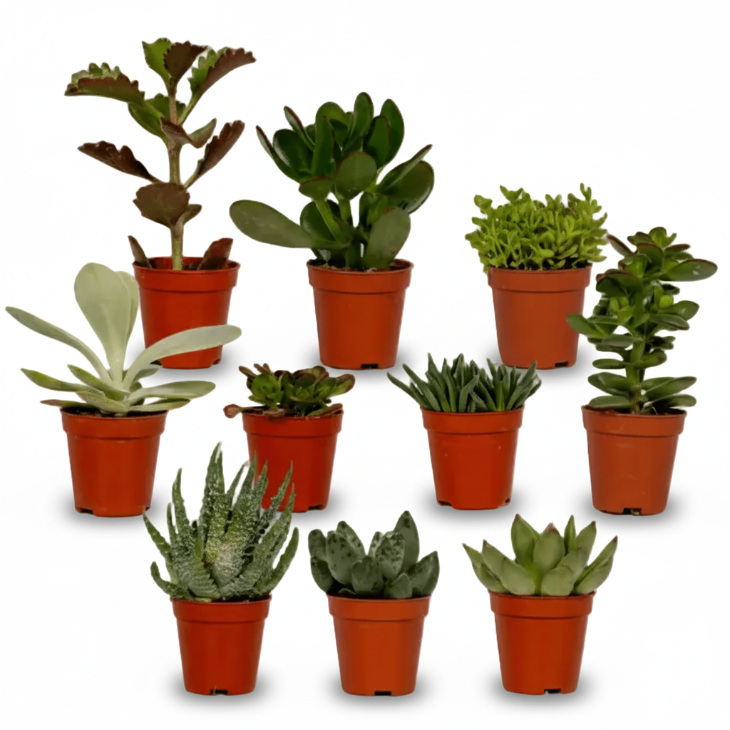 Mix de 10 Succulentes — Plantes grasses assorties — Ø5,5 cm — H7 cm - Verdeia - 1