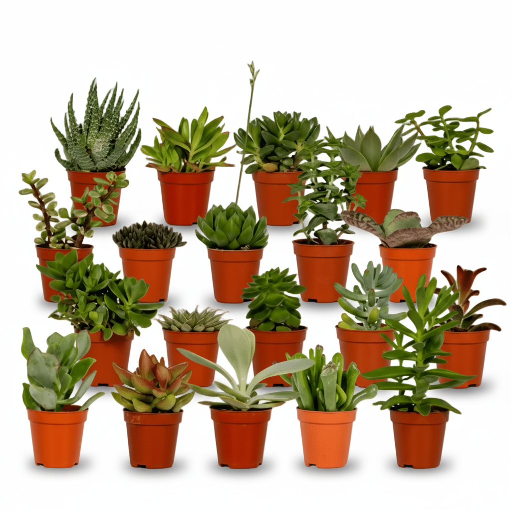 Mix de 20 suculentas — Plantas crasas — Ø5,5 cm — H7 cm - Verdeia - 1