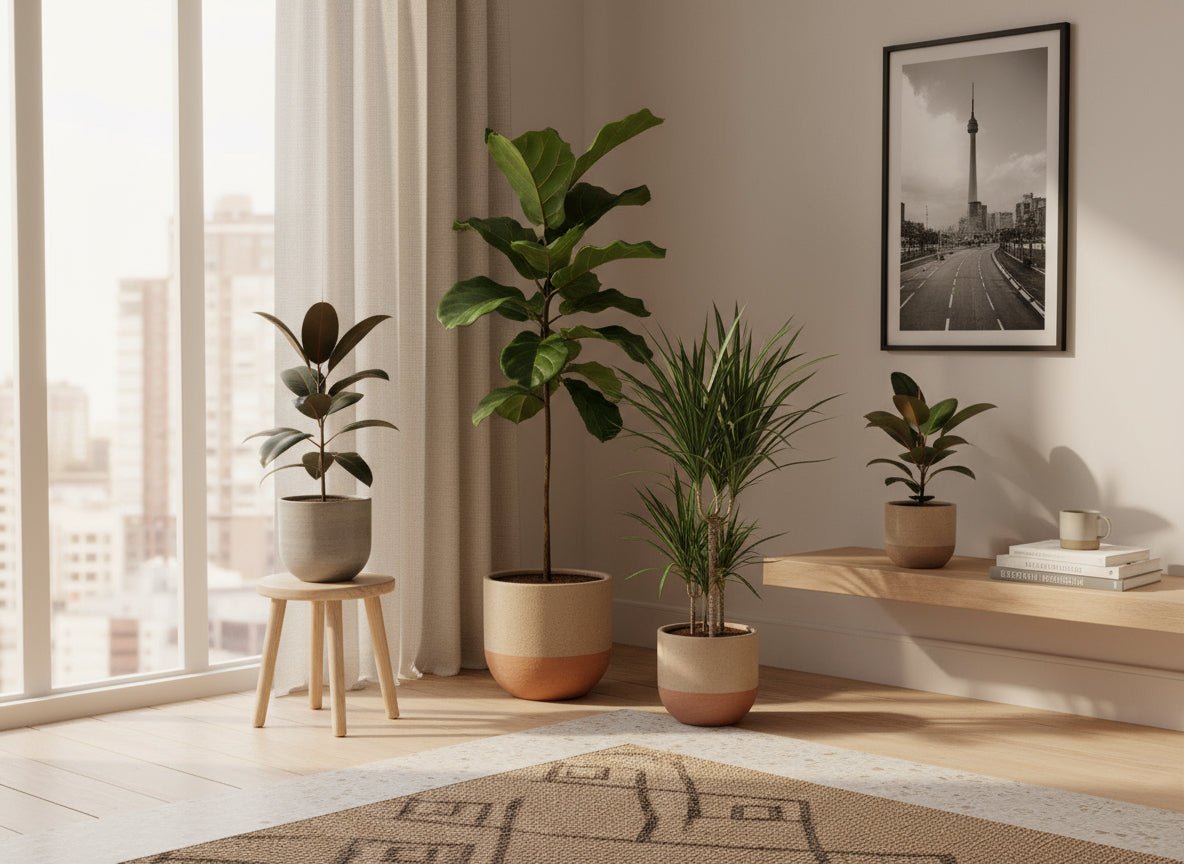 Mezcla de plantas verdes — Lote de 4 — Ø17 cm — H55–75 cm - Verdeia - 3