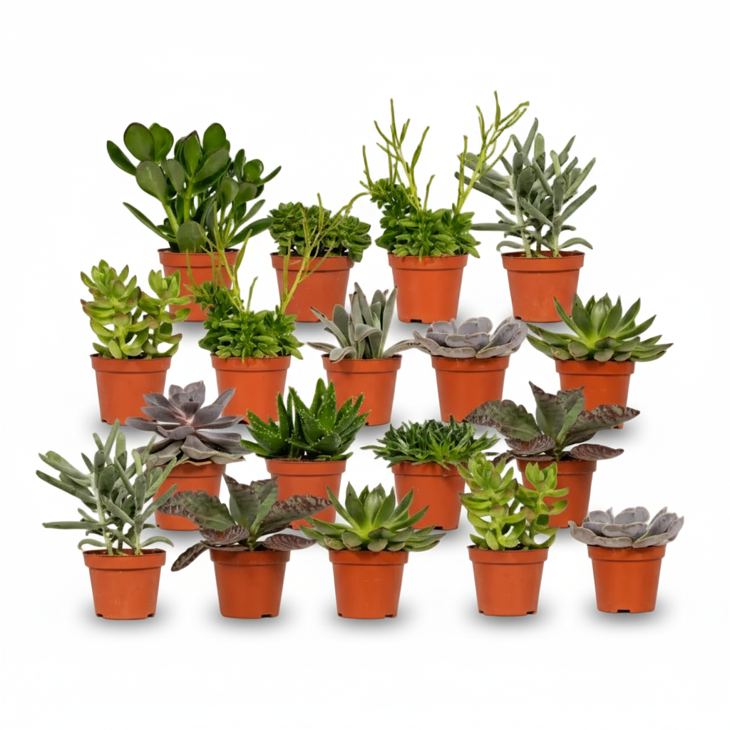 Mezcla de suculentas / Plantas crasas surtidas – Lote de 18 – D8,5 x A10 cm - Verdeia - 1