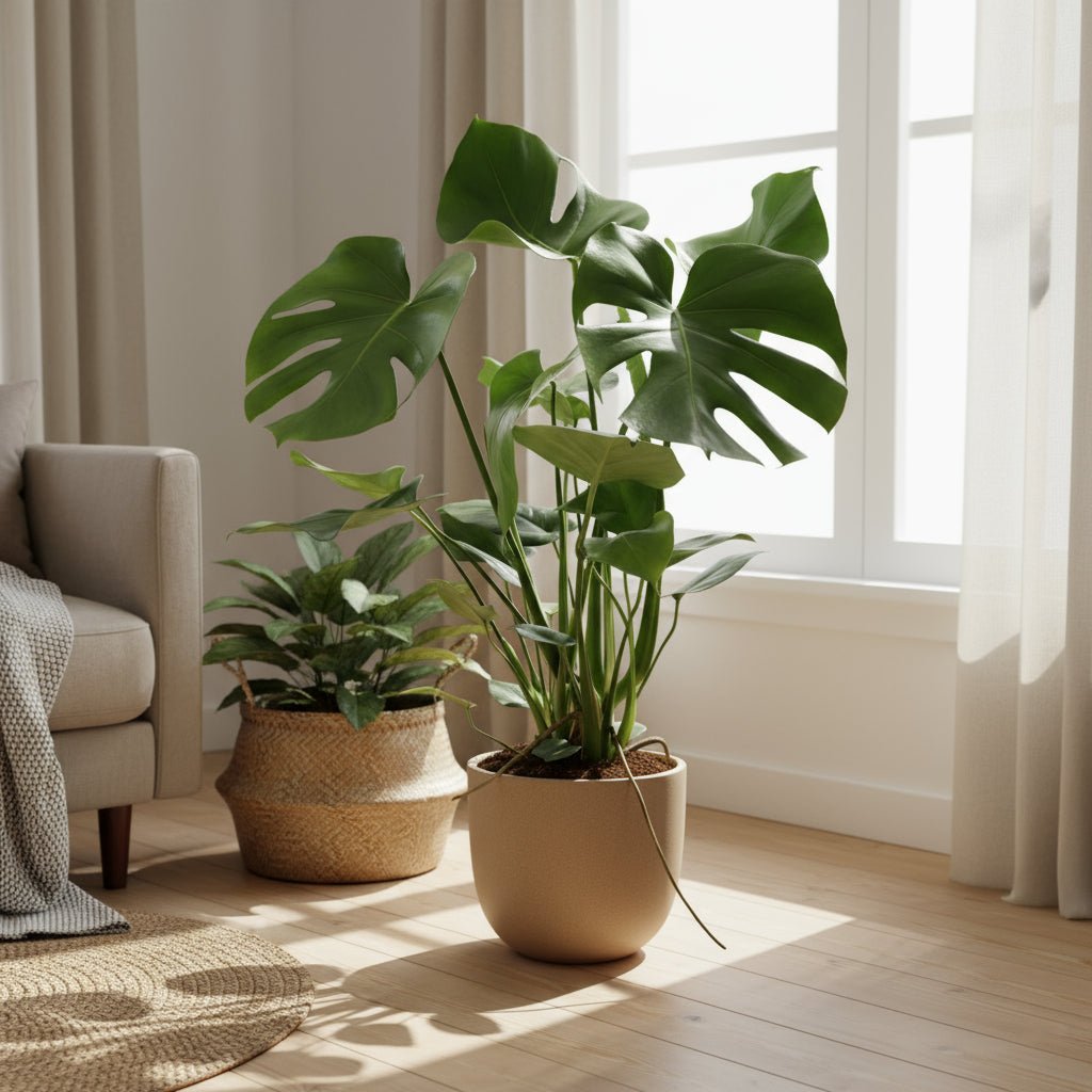 Monstera Deliciosa de gran tamaño en un interior luminoso