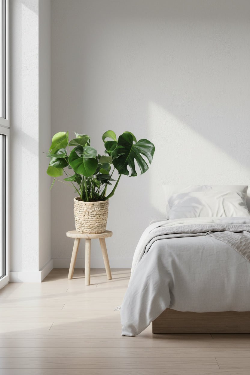 Monstera deliciosa (Plante à trous) - H60 cm | Kurv med palmeblade Ø21 cm - Verdeia - 3