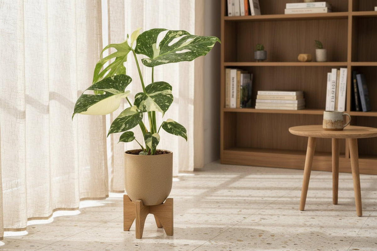 Monstera Thai Constellation — Falso filodendro variegado — Ø15 cm — H50 cm - Verdeia - 5