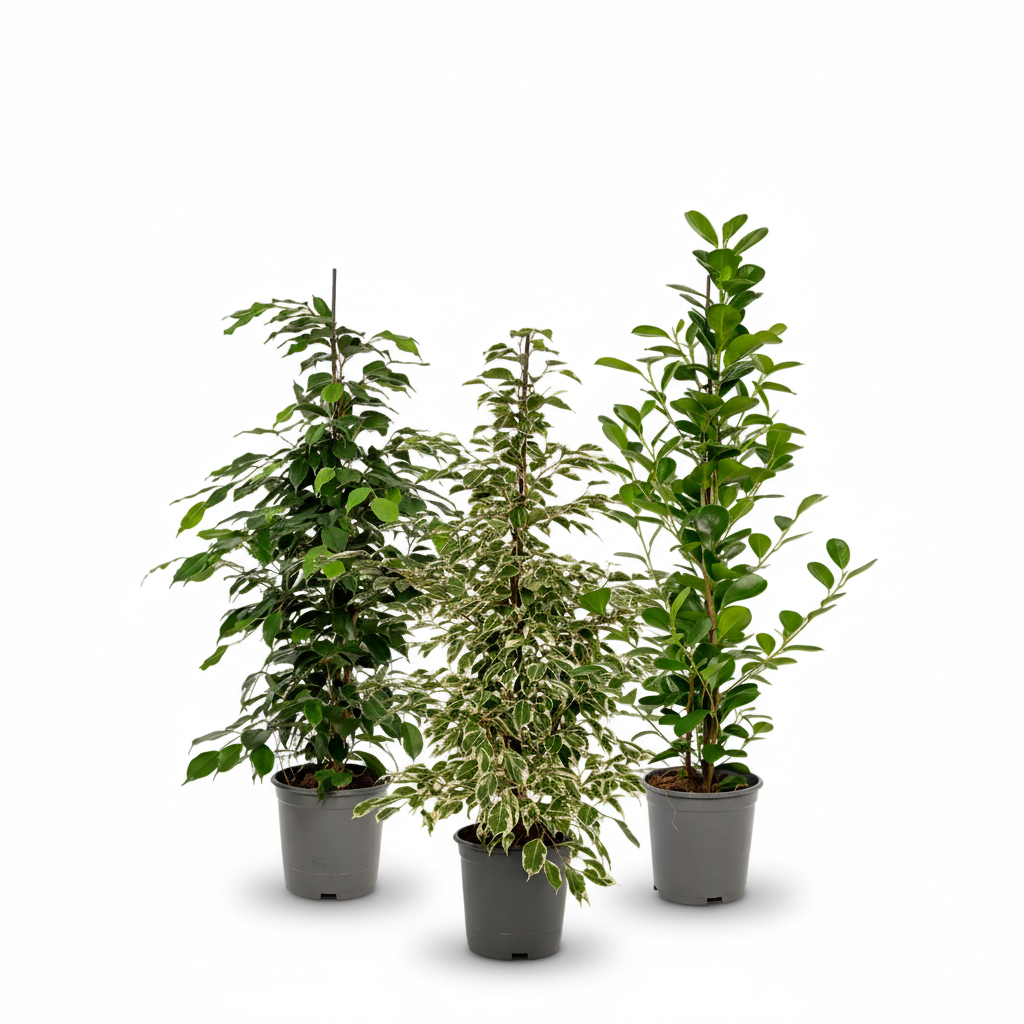 Pack de 3 Ficus — Benjamina Danielle + Twilight + Microcarpa — 3 plantas - Verdeia - 1