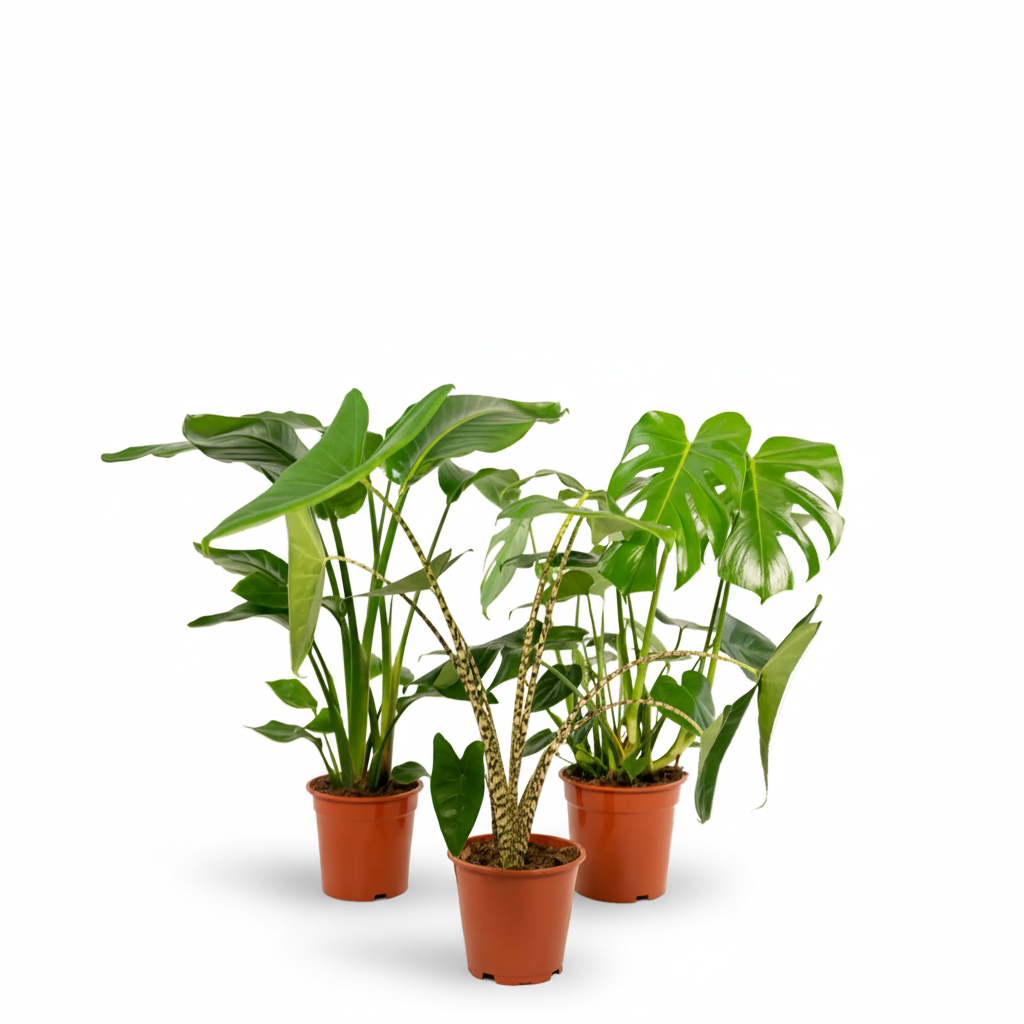 Balíček Monstera + Alocasia Zebrina + Strelitzia — Tropické trio — 3 rostliny - Verdeia - 1