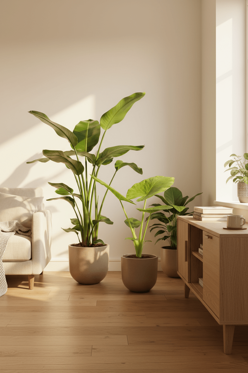 Pack Strelitzia Nicolai + Alocasia Macrorrhiza — Ave del paraíso + Oreja de elefante — 2 plantas - Verdeia - 5