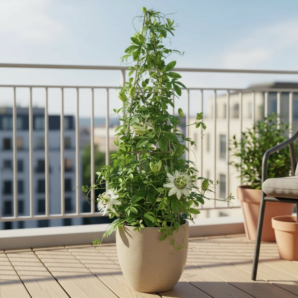 Passiflora caerulea ‘Constance Elliot’ – Passiflore blanche – D15cm x H65cm - Verdeia