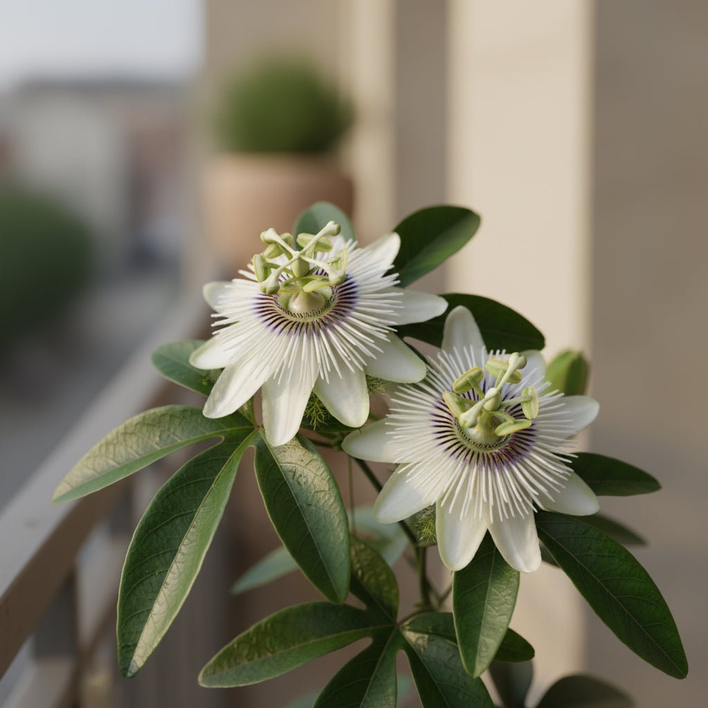 Passiflora caerulea ‘Constance Elliot’ – Passiflore blanche – D15cm x H65cm - Verdeia