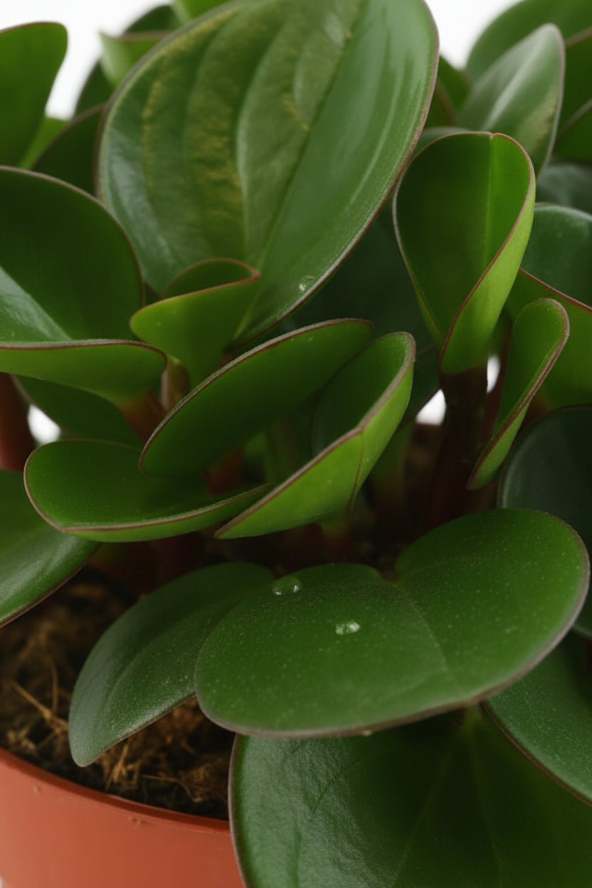 pla detallat del fullatge del Peperomia Obtipan