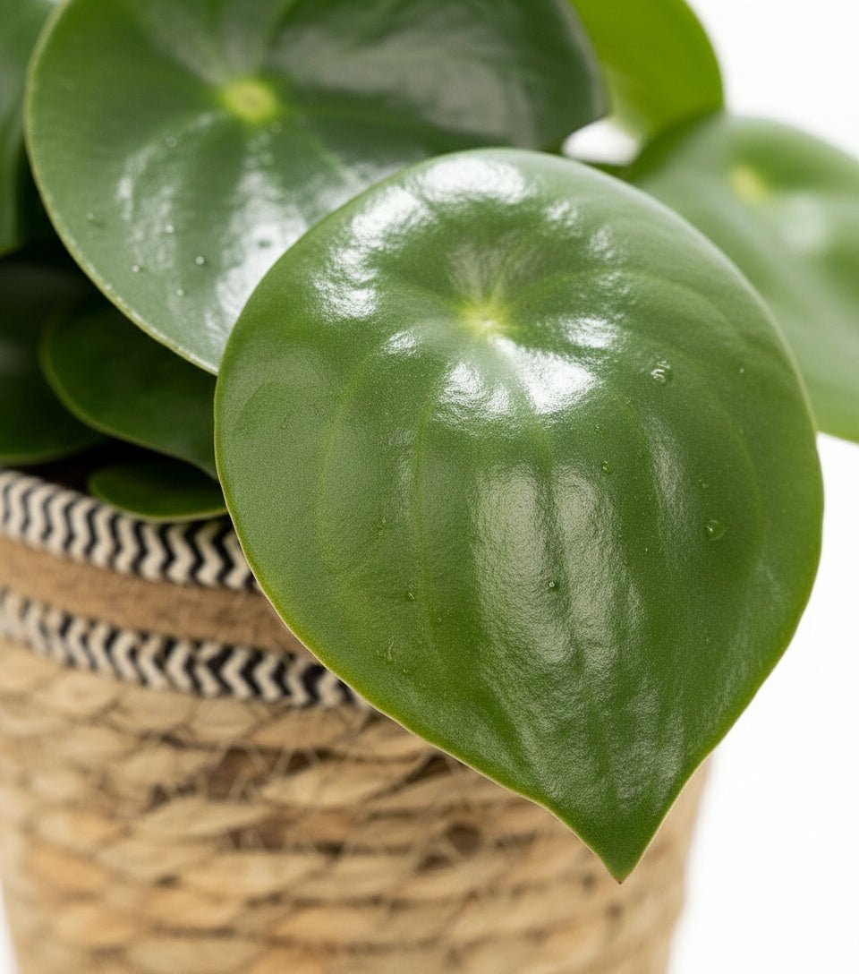Peperomia Raindrop — Ø12 x H25 cm — Lista para colocar — Cesta natural - Verdeia - 2