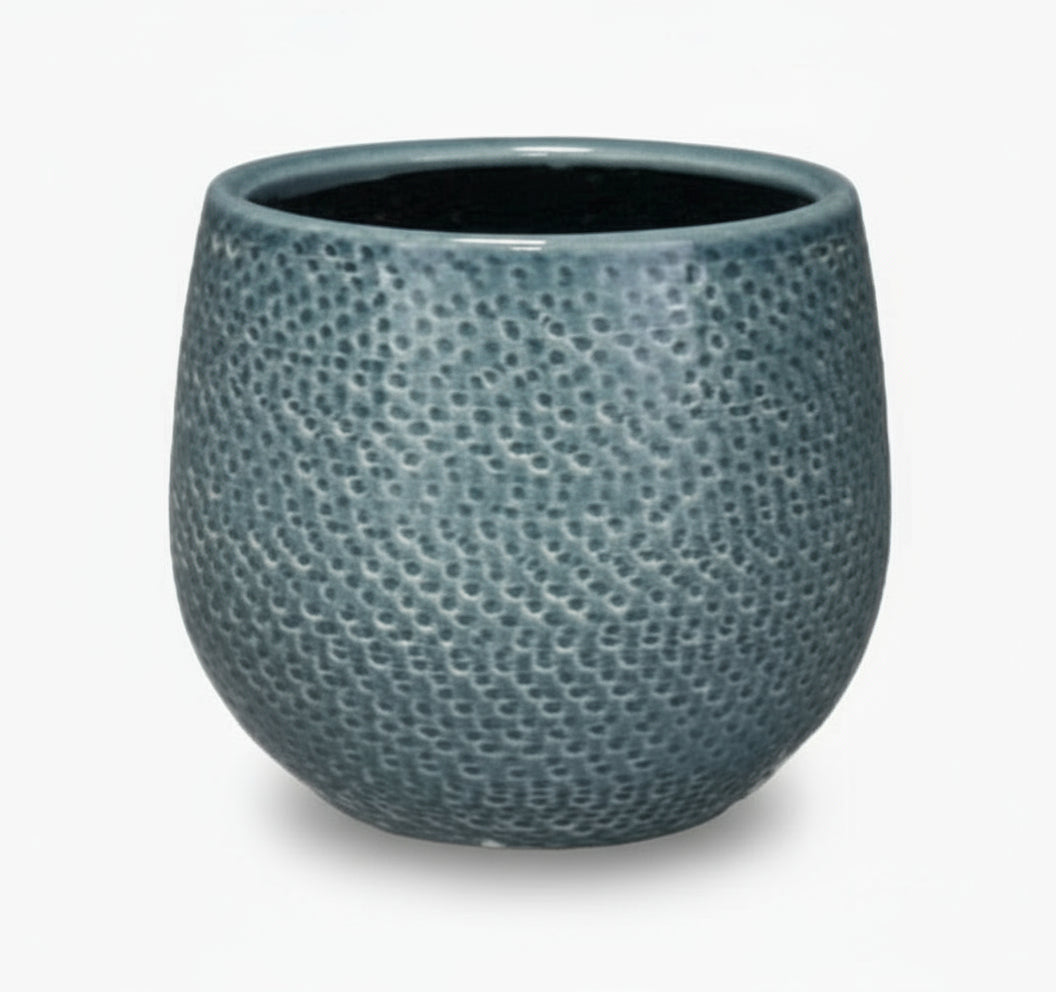 Pot en Céramique Gabriel Rond Bleu Ø14 cm - Verdeia