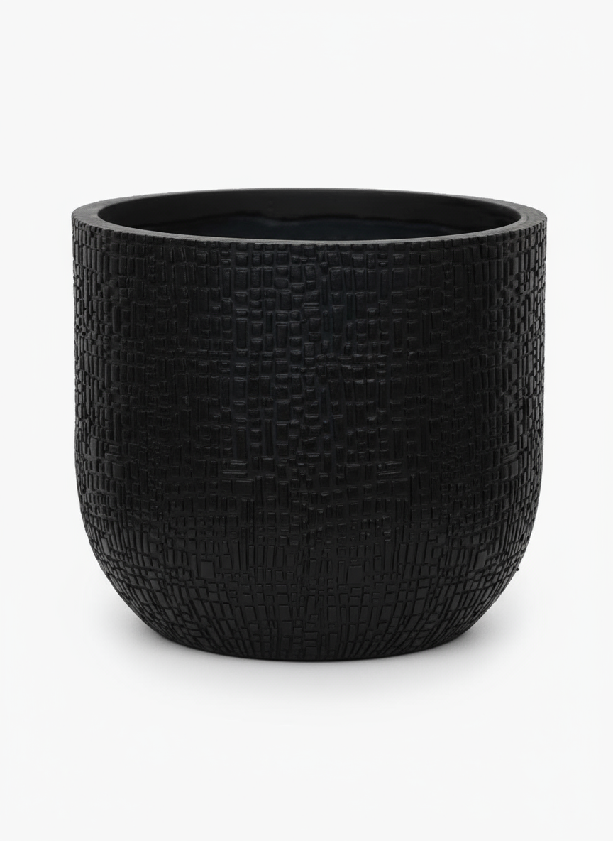 Pot rond texturé anthracite Capi - Verdeia