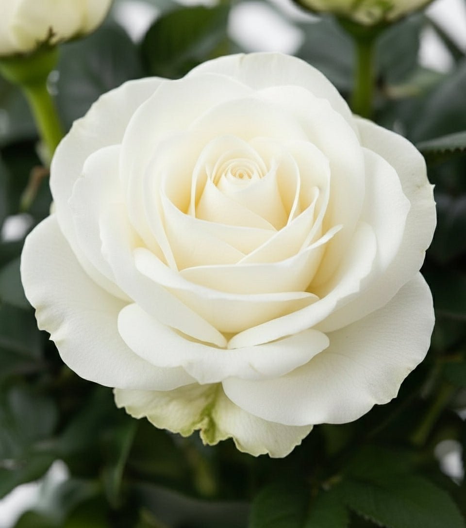 Rosal enano blanco — Ø12 x H30 cm — Listo para colocar — Cerámica verde - Verdeia - 2