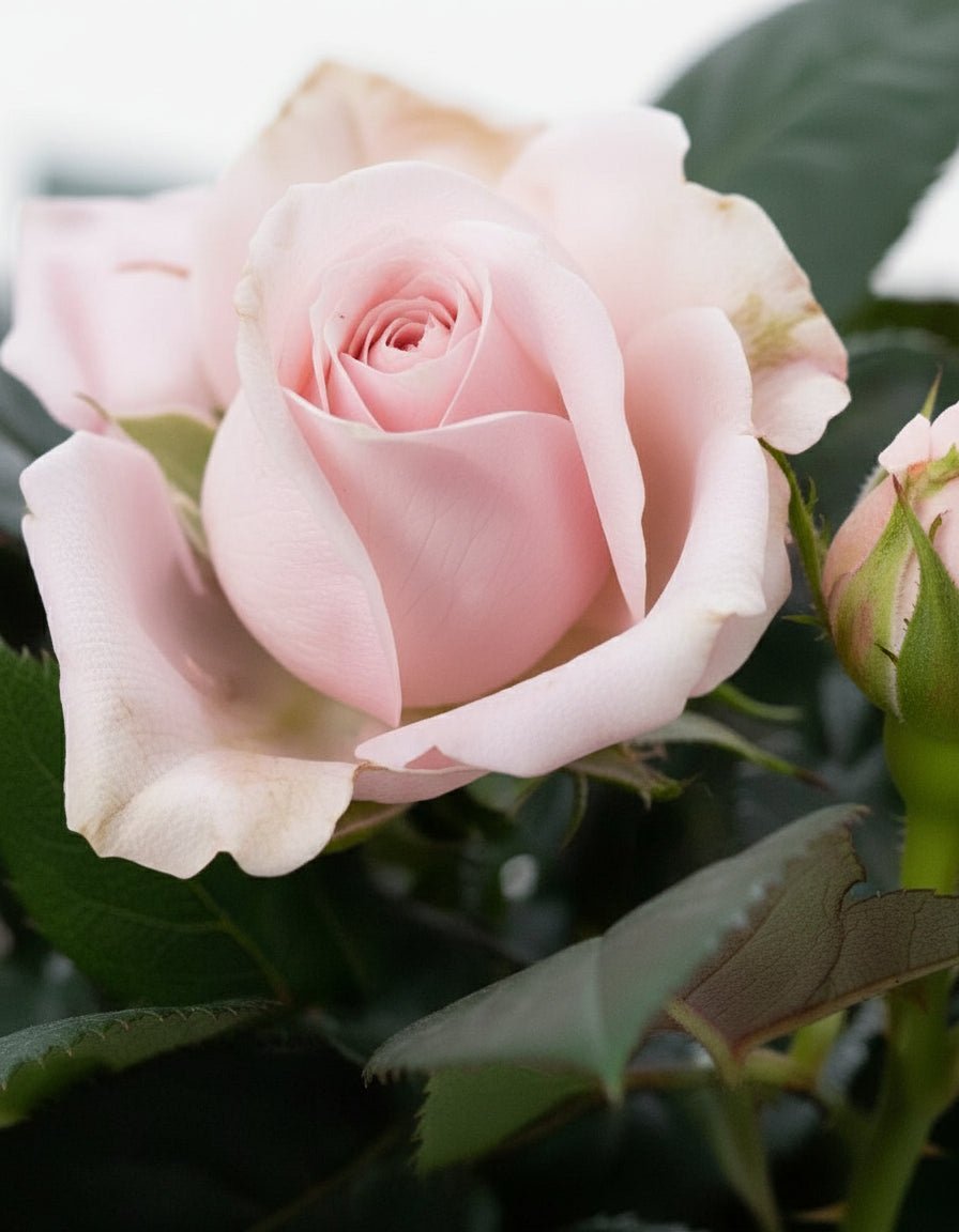 Rosier nain rose pâle — Ø12 x H30 cm — Prête à poser — Céramique rose - Verdeia - 2