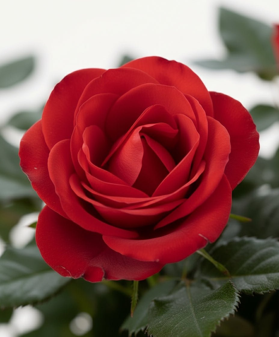 Rosal enano rojo — Ø12 x H30 cm — Listo para colocar — Cerámica blanca - Verdeia - 2