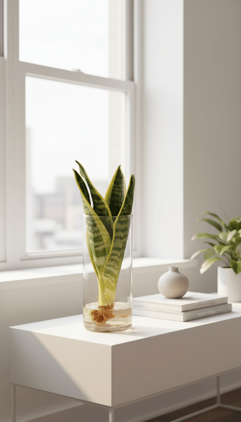 Sansevieria – Lengua de suegra (Planta serpiente) en cilindro de vidrio D12 x H30 cm - Verdeia - 3